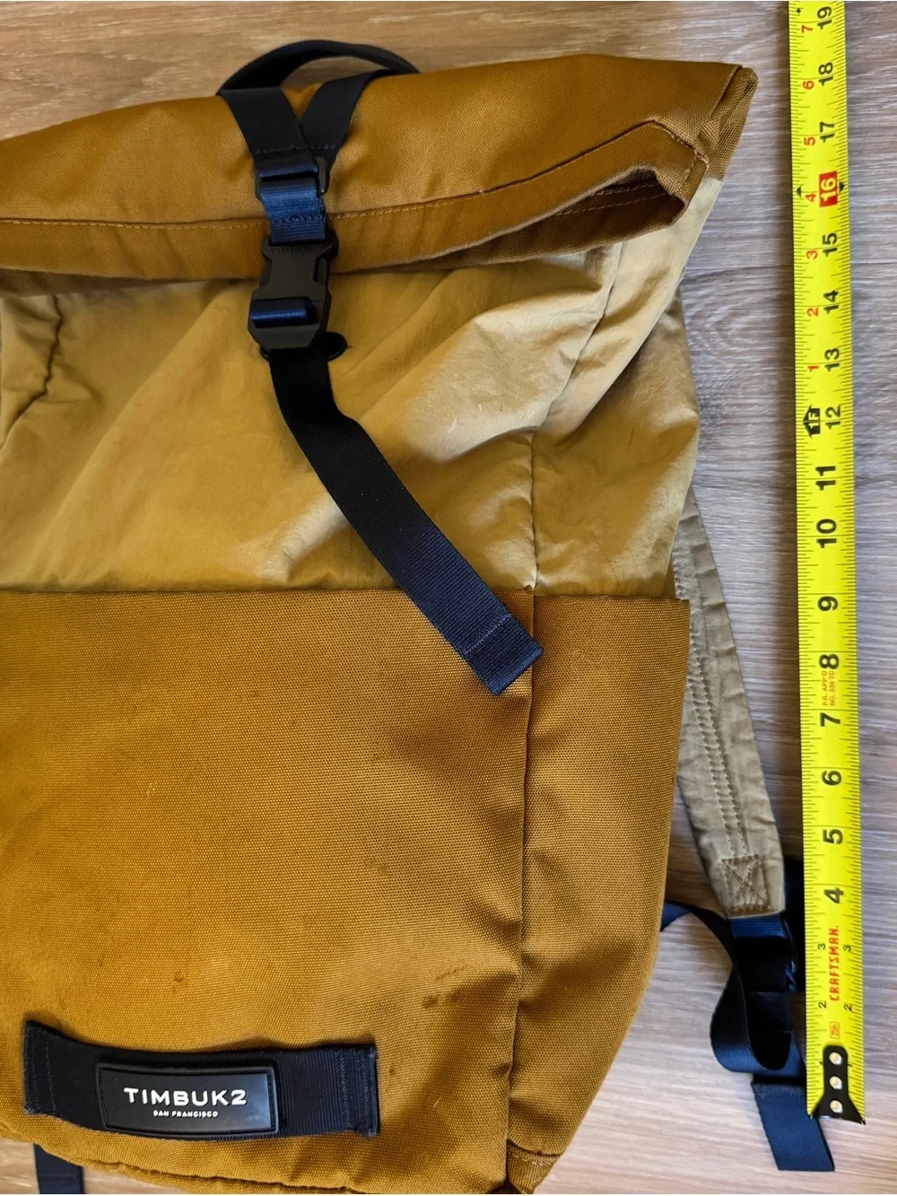 Timbuk2 Mustard Yellow Rolltop Backpack Commuter Laptop Travel Bag